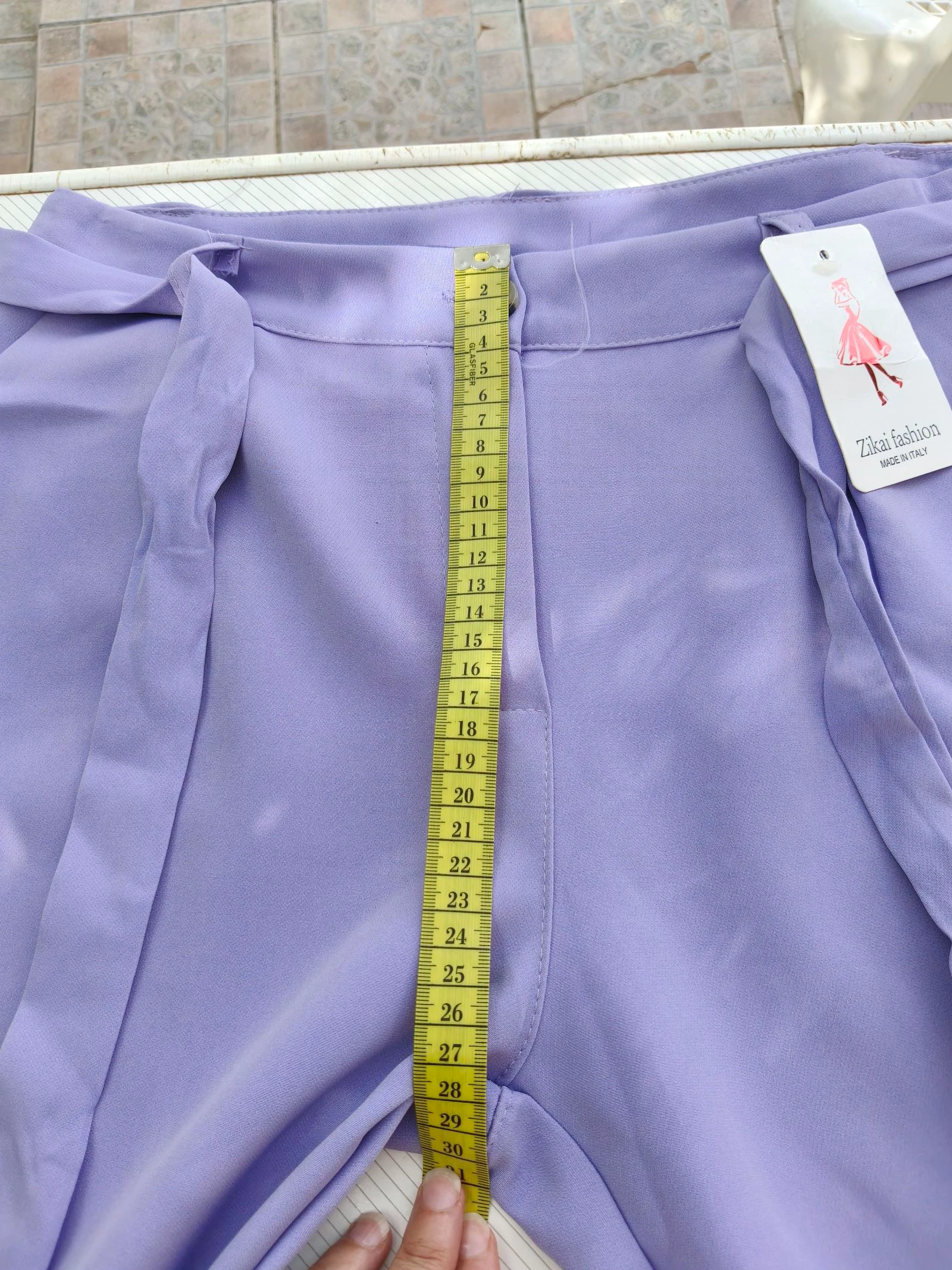 Pantalón de vestir morado lila con lazo – photo 11